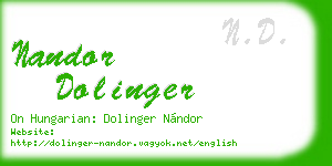 nandor dolinger business card